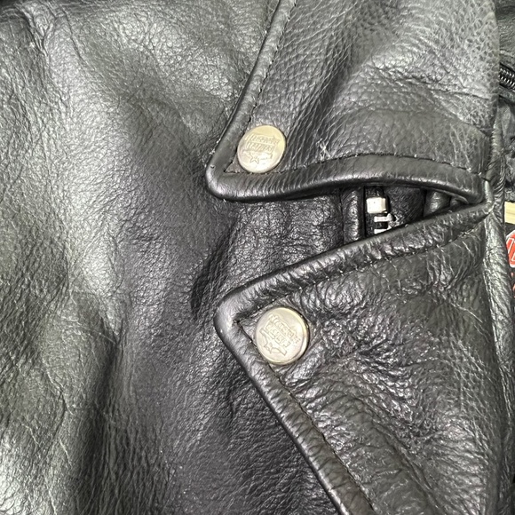 🏍️|•INTERSTATE LEATHER•| HEAVY Black Leather Biker Jacket Size 46 / XL - Picture 7 of 16